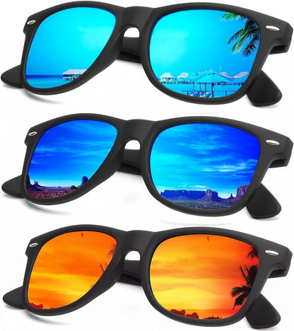 Sunglasses Men Polarized Sunglasses for Men Women Unisex Semi-Rimless Frame Retro Driving Sun Glasses UV Blocking