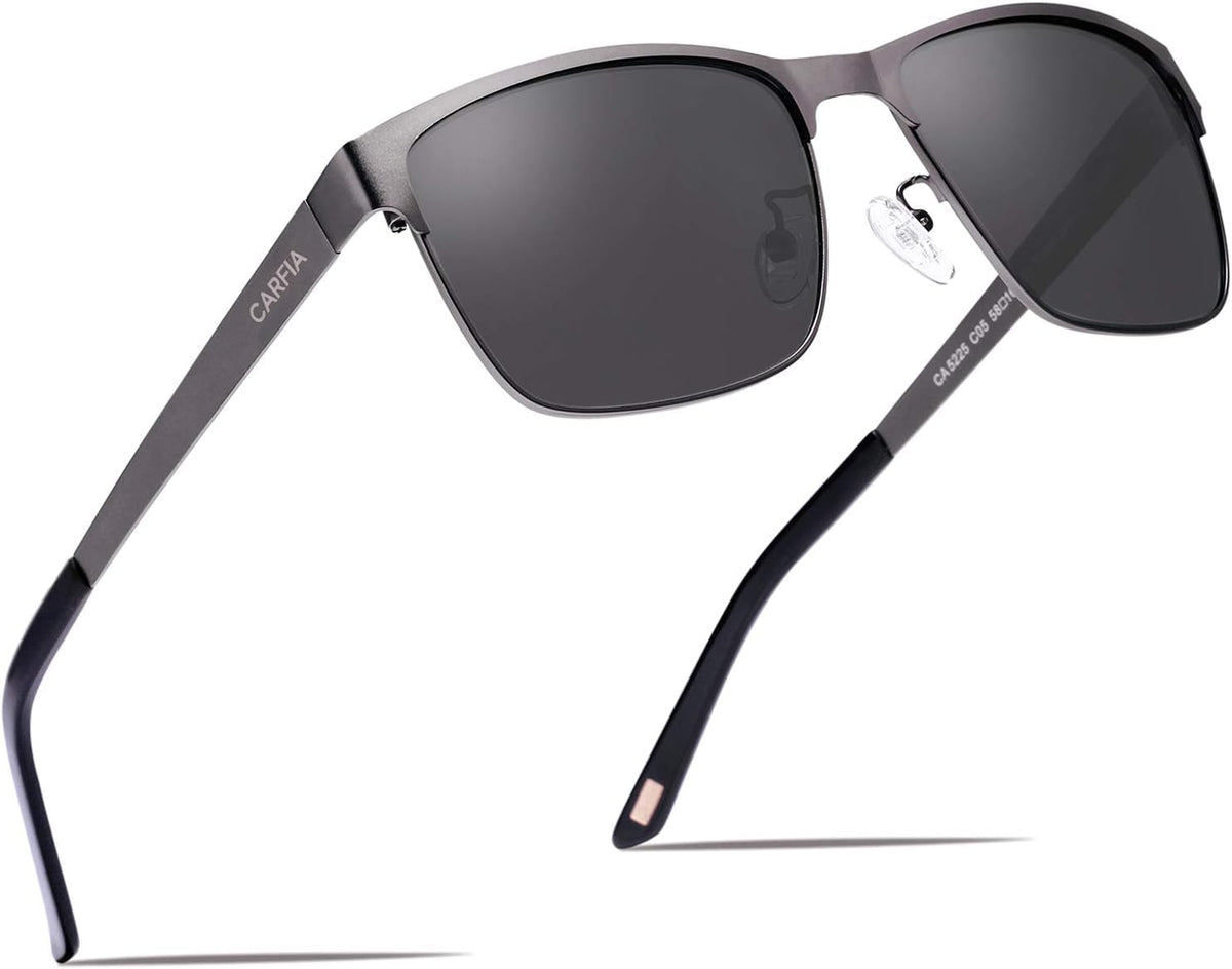 Metal Mens Sunglasses Polarized UV400 Protection for Driving Fishing Hiking Golf Everyday Use CA5225