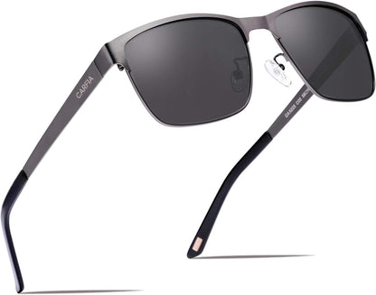 Metal Mens Sunglasses Polarized UV400 Protection for Driving Fishing Hiking Golf Everyday Use CA5225