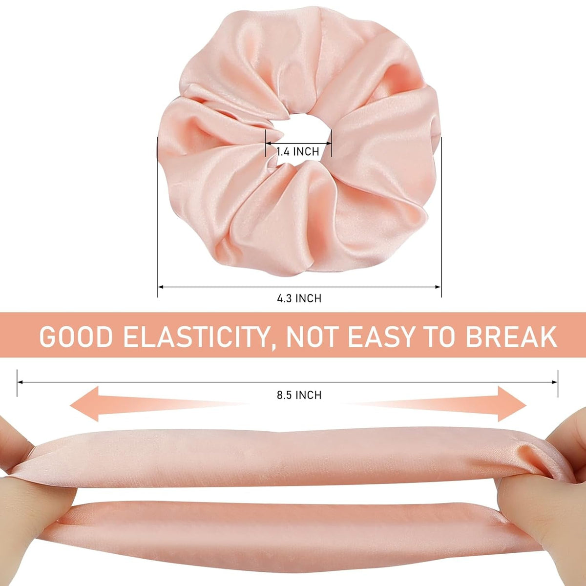 Soft Satin Scrunchies for Women, Non Slip, No Damage Scrunchies Hair Ties, Pack of 6