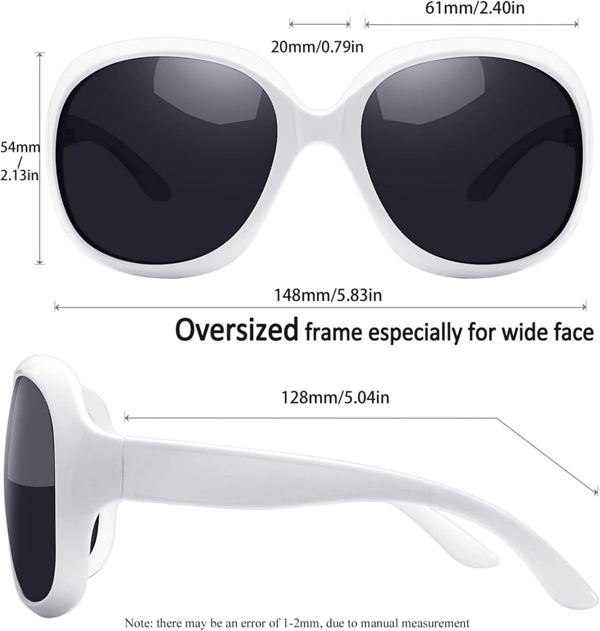 Oversized Sunglasses Womens Trendy Polarized Large Driving Sun Glasses Ladies UV Protective Big Sunnies Shades