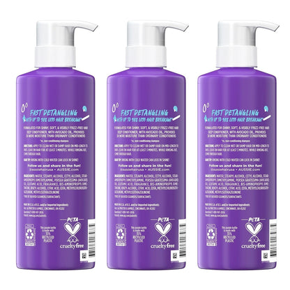 3 Minute Miracle Moist Deep Conditioner for Dry Hair, Avocado & Jojoba Oil, Safe for Color Treated Hair, Nourishing Hydration, Silky Shine, Paraben-Free, 16 Fl Oz Each, Triple Pack