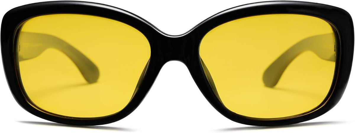 Vintage Square Sunglasses for Women Polarized UV Protection Havana Frame