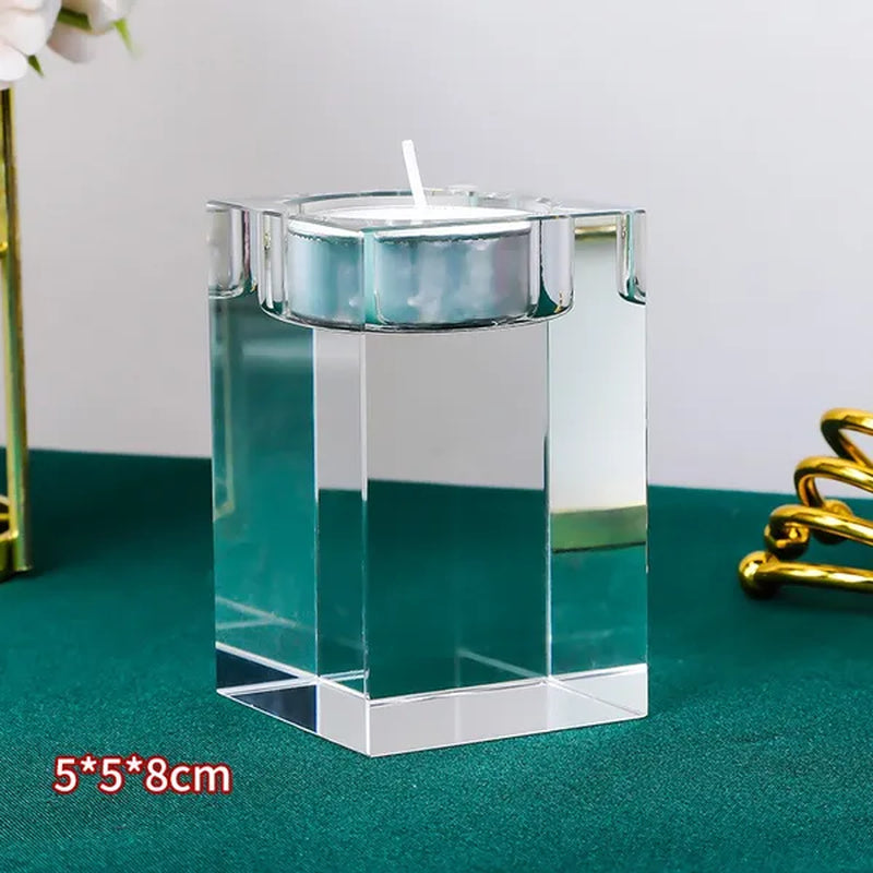 Home Decorations Crystal Candlestick Wedding Glass Candle Holder Table Centerpieces Bar Coffee Shop Decorations