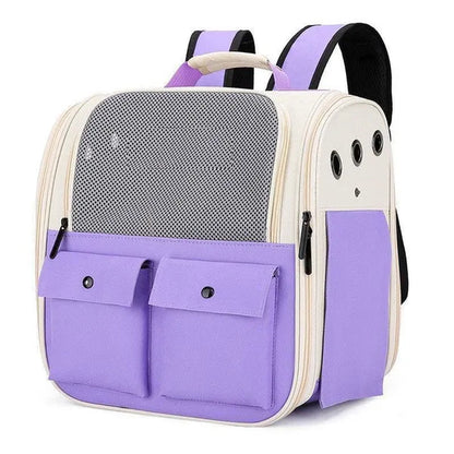 Pet Carrier Backpack Small Medium Dogs Cats Large Space Fits Up To 20 Lbs Pets Foldable Backpack Safety Lock Zipper Breathable Mesh Travel Hiking