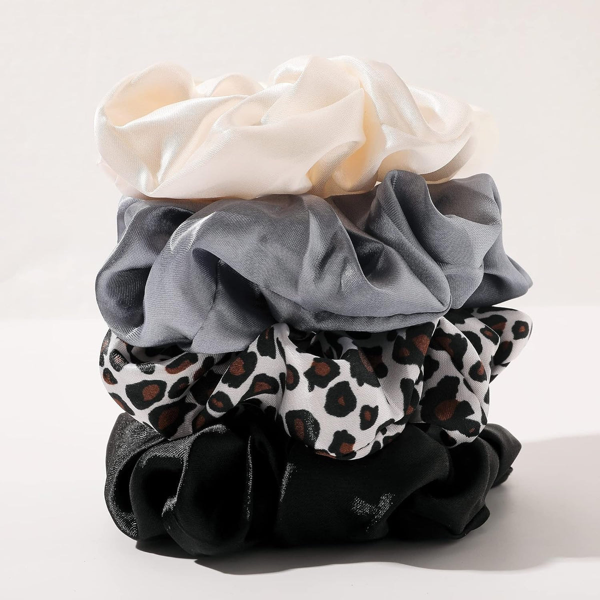 Scrunchies Hair Ties for Girls Women Elastics Bands Ponytail Holder Pack of Neutral Hair Accessories Big Large Scrunchie Cute Hairties for Thick Hair