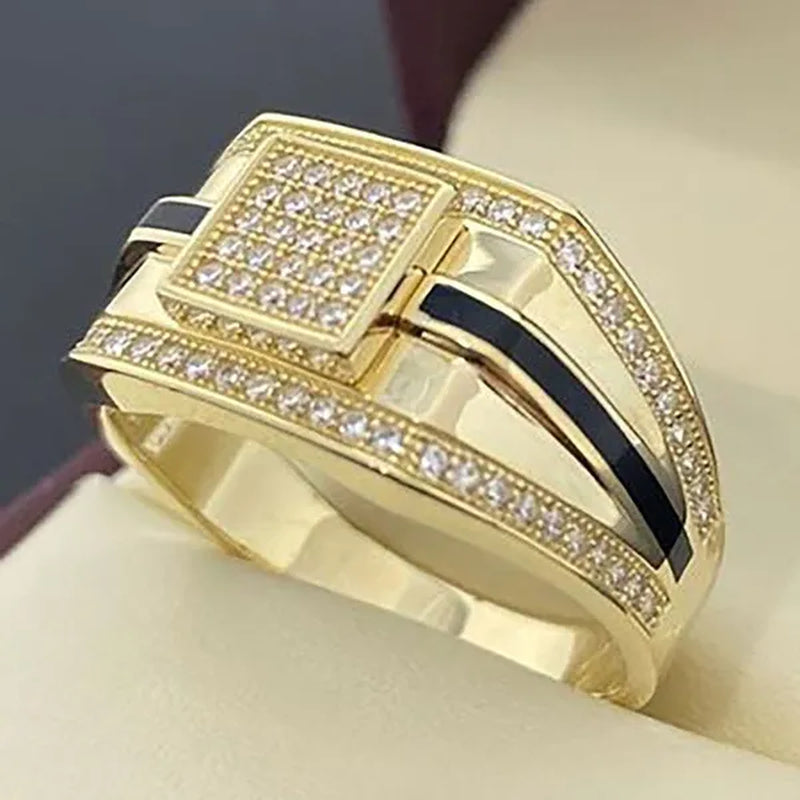 Classic Business Men's Fashion Jewelry Accessories Exquisite  Noble Gentleman Engagement Wedding Jewelry Boyfriend Birthday Party Ring Anniversary Gift Luxury Brand Men's Ring Size US5-14