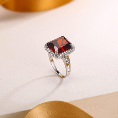 925 Sterling Silver Blue Sapphire Color 3 Carat Radiant Cut CZ Engagement Ring for Women, Bride