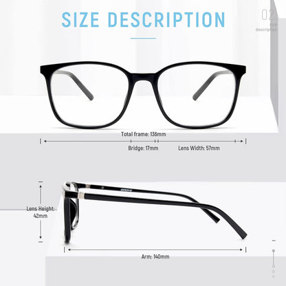 2 Pack Blue Light Blocking Glasses Women/Men, Computer Gaming Fake Eyeglasses Anti UV Ray-Spring Hinge