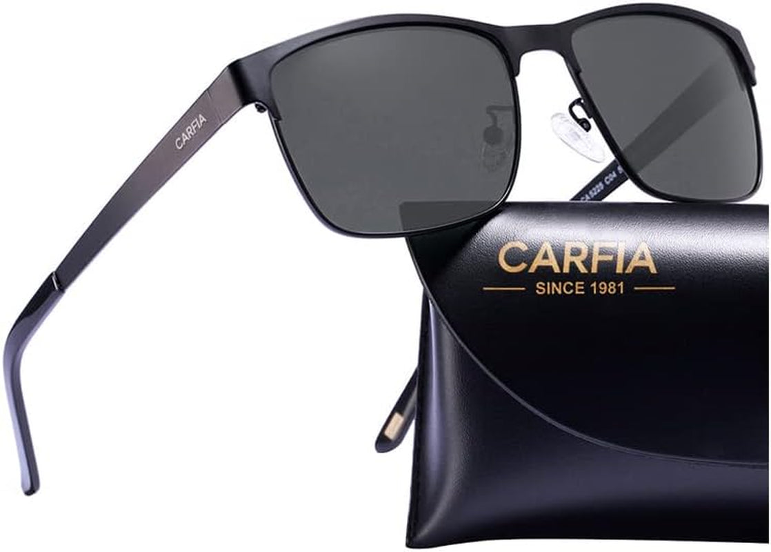 Metal Mens Sunglasses Polarized UV400 Protection for Driving Fishing Hiking Golf Everyday Use CA5225