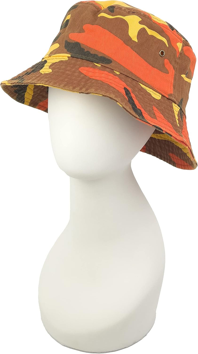 Bucket Hat 100% Cotton & Denim Lightweight Packable Outdoor Summer Beach Fishing Sun Hat