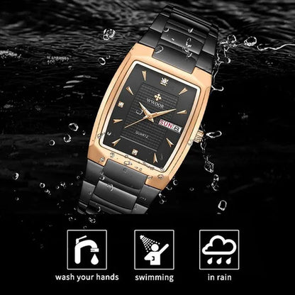 2021 Men's Watch WWOOR Top Brand Luxury Gold Blue Black Watch Men's Square Business Sports Quartz Waterproof Stainless Steel Watch Relogio Masculino