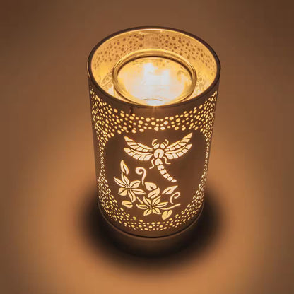 Silver Dragonfly Touch Lamp, Essential Oil Diffuser and Wax Warmer