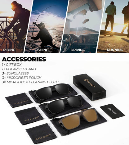 Polarized Sunglasses for Men, Lightweight Sun Glasses with UV Protection for Driving Fishing Golf
