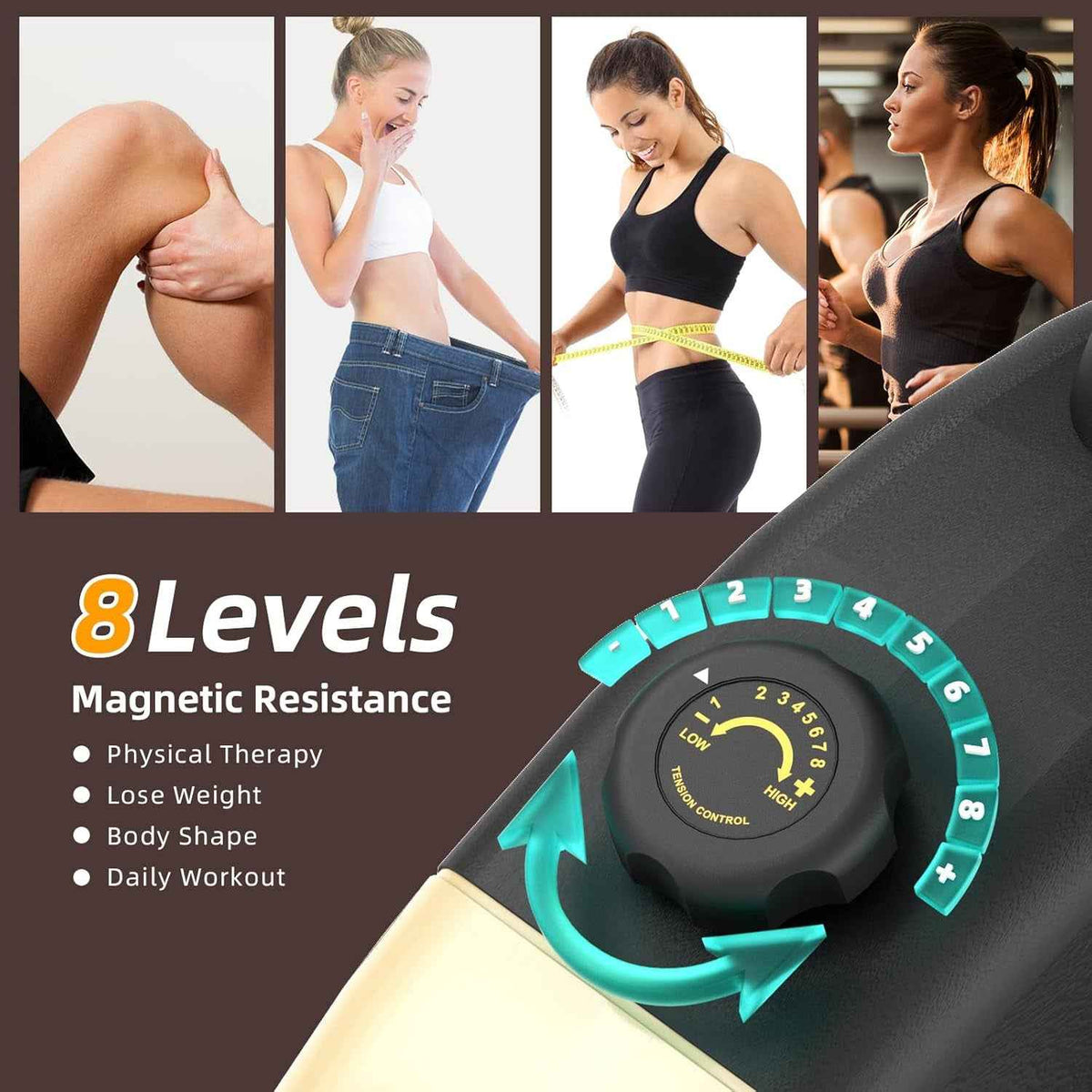 Recumbent Exercise Bike for Adults Seniors - Recumbent Bikes for Home with Magnetic Resistance, Bluetooth and App Connectivity, Pulse Sensor