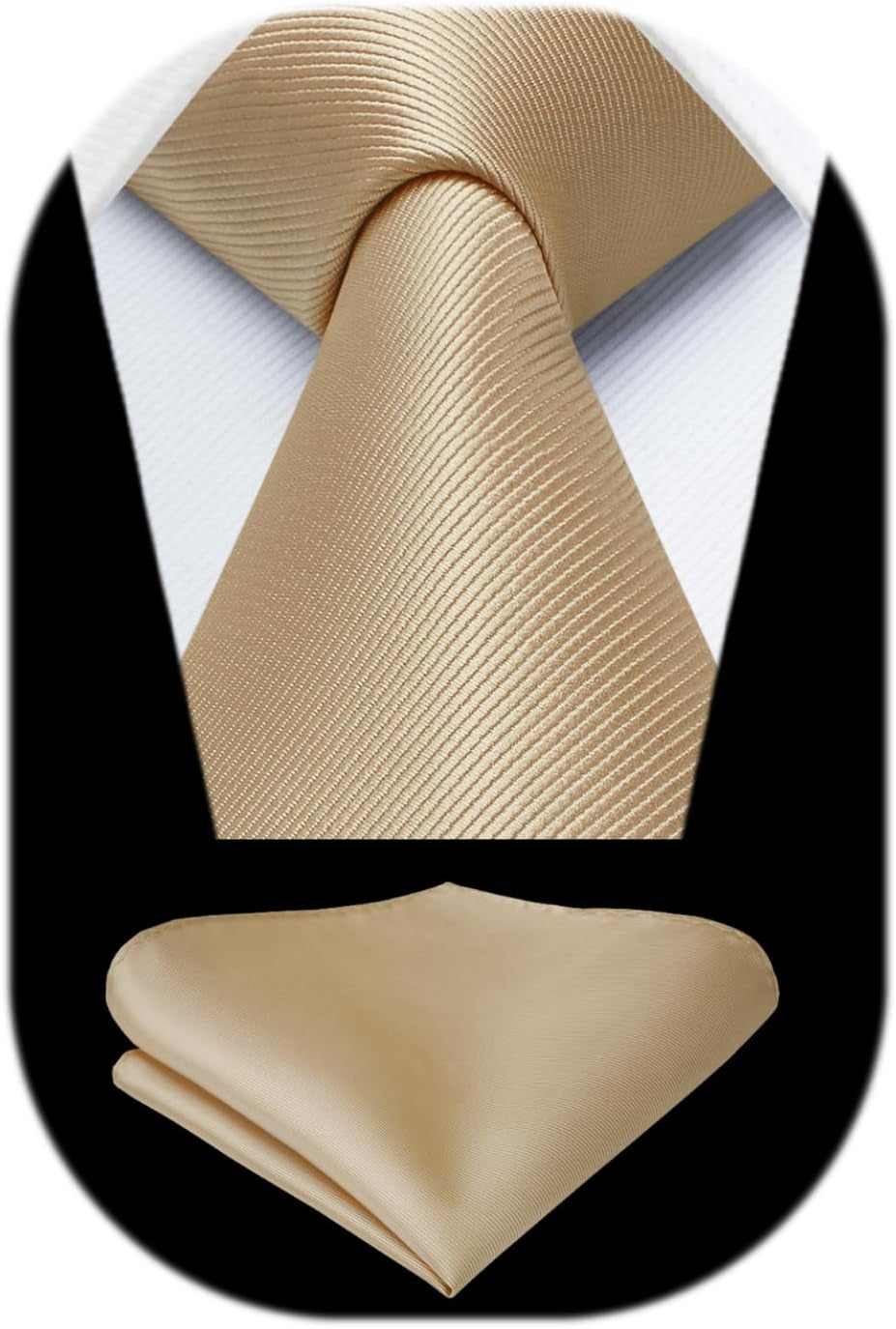 Mens Ties Solid Color Ties for Men Formal Necktie with Pocket Square Set Satin Silk Neck Tie Handkerchiefs Set
