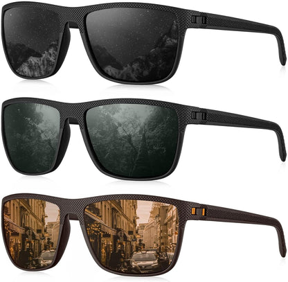 Polarized Sunglasses for Men, Lightweight Sun Glasses with UV Protection for Driving Fishing Golf