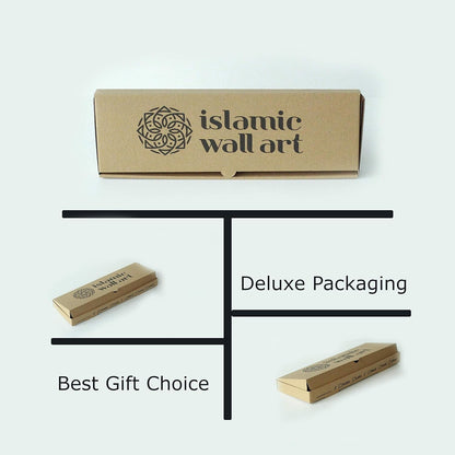 Bismillah Alhamdulillah Mashallah Islamic Home Decor | Islamic Table Decors | Ramadan Decoration | Eid Decor | Islamic Home Art | Muslim Gift (Alhamdulillah, Gold)