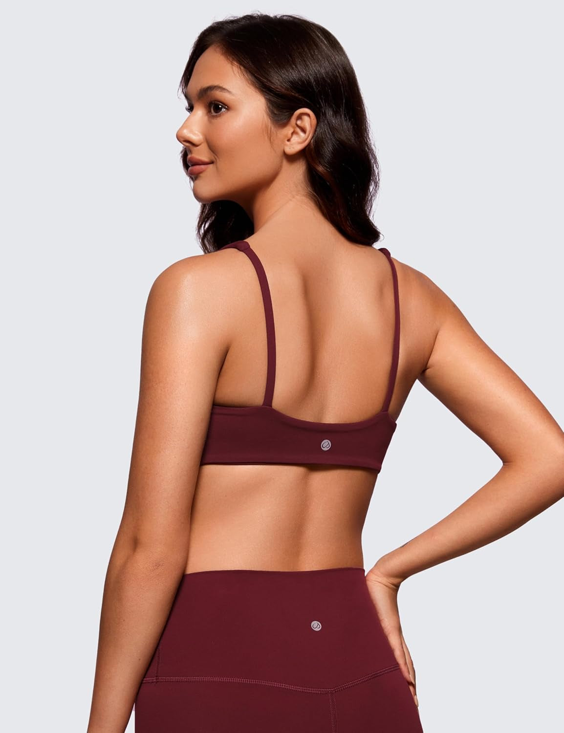 Butterluxe Spaghetti Strap Sports Bras for Women - Square Neck Yoga Wireless Low Coverage Padded Cami Crop Top