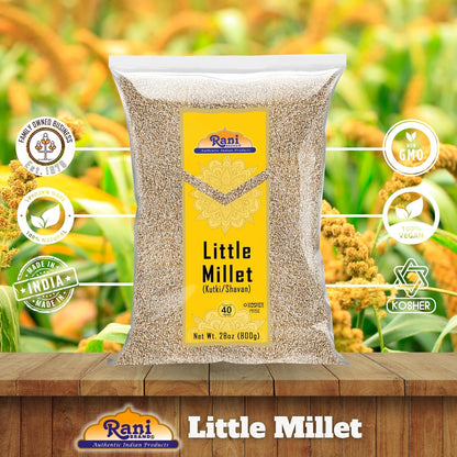 Rani Little Millet (Panicum Sumatrense) Whole Ancient Grain Seeds 28Oz (800G) ~ All Natural | Gluten Friendly | NON-GMO | Kosher | Vegan | Indian Origin | Kutki/Shavan/Saamai/Sama Kannada