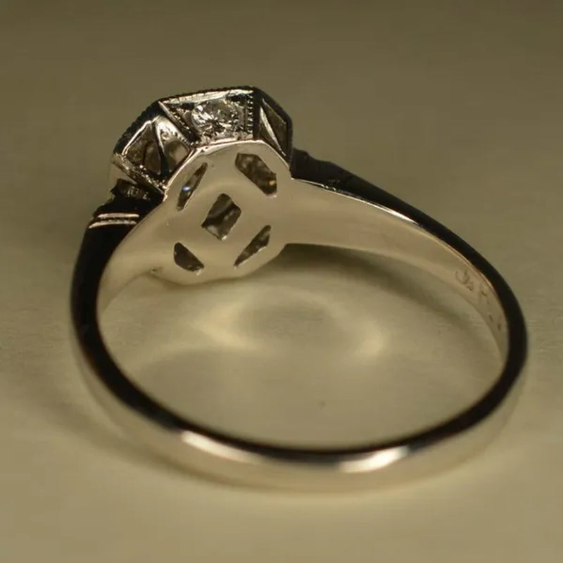925 sterling silver Art Deco Inspired CZ Diamond  White Sapphire Wedding Ring for Women Bridal Jewelry
