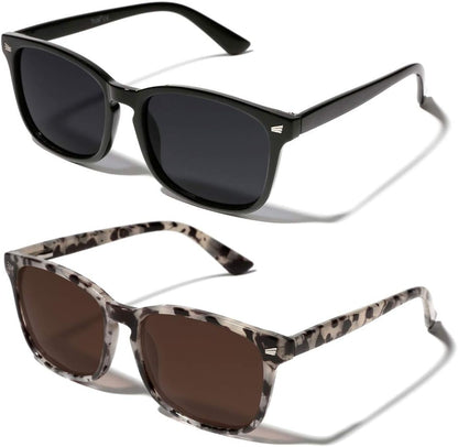 Polarized Sunglasses for Womens and Mens,Classic Square Frames Shades for UV Protection, Stylish and Trendy Sunnies
