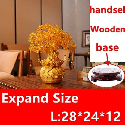 Resin Citrine Feng Shui Money Tree Lucky Tree Home Decoration Ornament Festival Holiday Gifts Bring Wealth