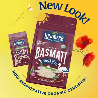White Basmati Rice, Regenerative Organic Certified – Non-Sticky, Fluffy & Aromatic Long-Grain Rice, Responsibly Grown in California, 32 Oz