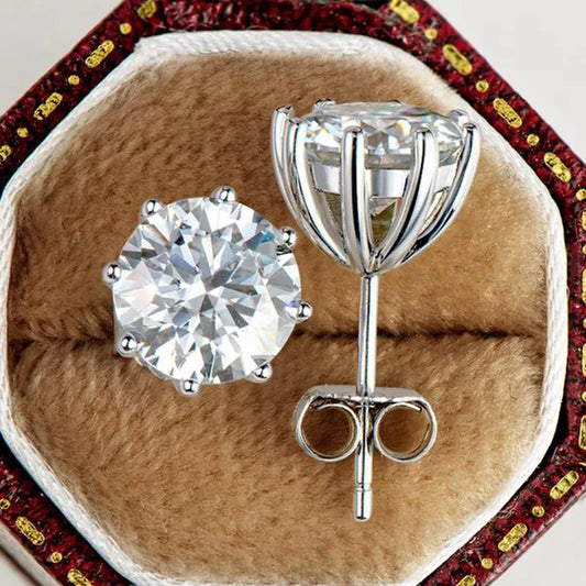 1 Pair Solitaire Diamond Stud Earrings for Women Bridal Wedding Moissanite Earrings