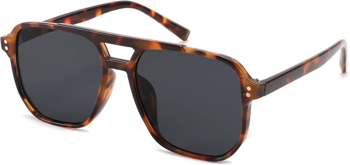 Retro Square Aviator Sunglasses Women Men 70s Vintage Trendy Plastic Frame Sun Glasses B2835
