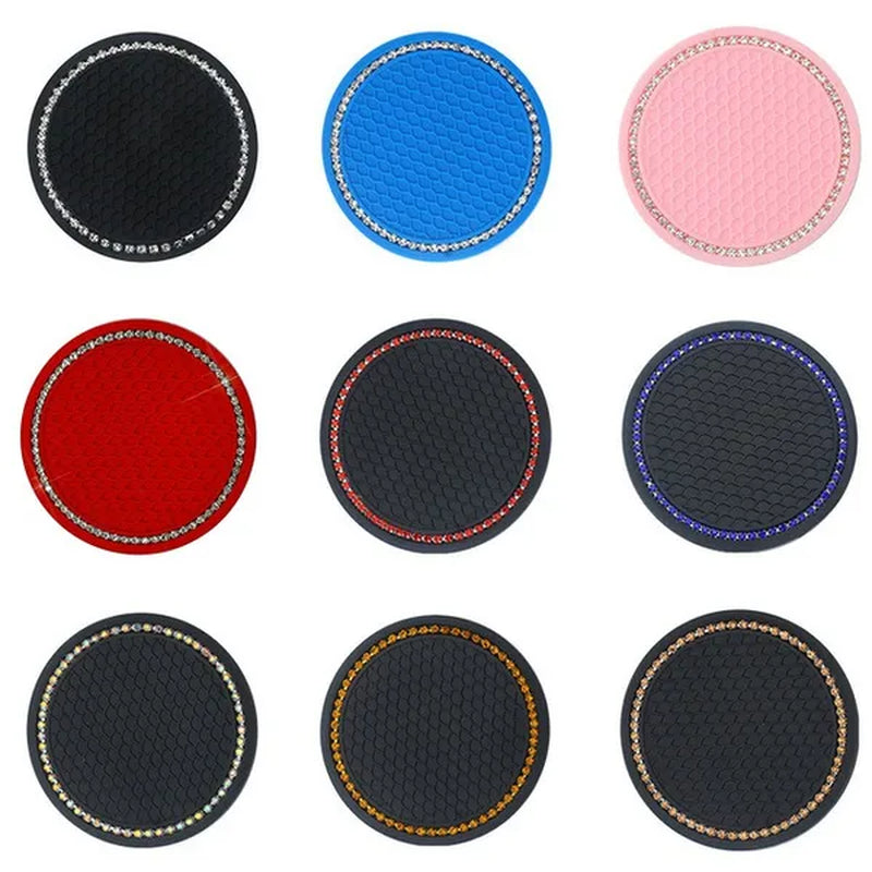 1/2PCS Car Universal Diamond Honeycomb Water Cup Bottle Holder Anti-slip Pad Mat Drink Coaster for Interior Decoration Car Styling Accessories