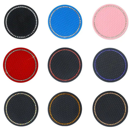 1/2PCS Car Universal Diamond Honeycomb Water Cup Bottle Holder Anti-slip Pad Mat Drink Coaster for Interior Decoration Car Styling Accessories