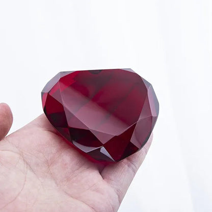 Heart Shape 80mm Crystal Diamond Paperweight  Art Glass Figurine Home Wedding Decor Collectible Gift Souvenir