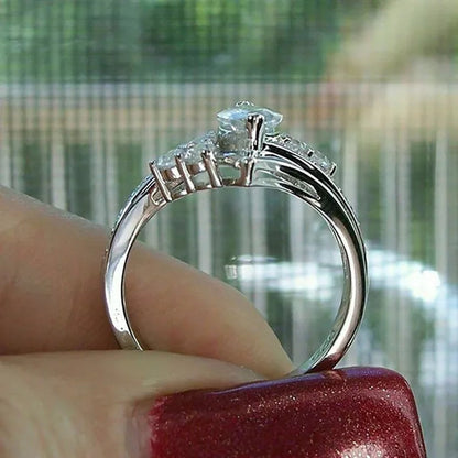 925 Sterling Silver Diamond Ring Fashion Women Marquise Ring Bridal Wedding Fine Jewelry Daily Casual Accessories