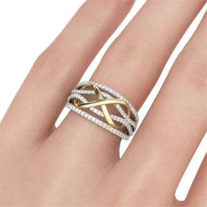 Wedding Engagement Ring Love Diamond Infinity Bowknot Rings for Women Rhinestone Jewelry