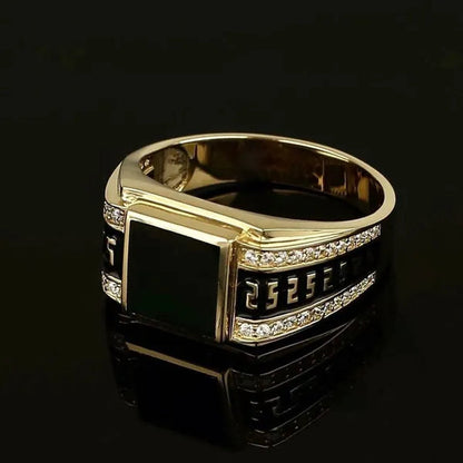 Luxury Men's Fashion  Groom Wedding Engagement Jewelry Boyfriend Father's Day Birthday Gift Noble Gentleman Anniversary Party Ring Brand Jewelry US Size 5-14