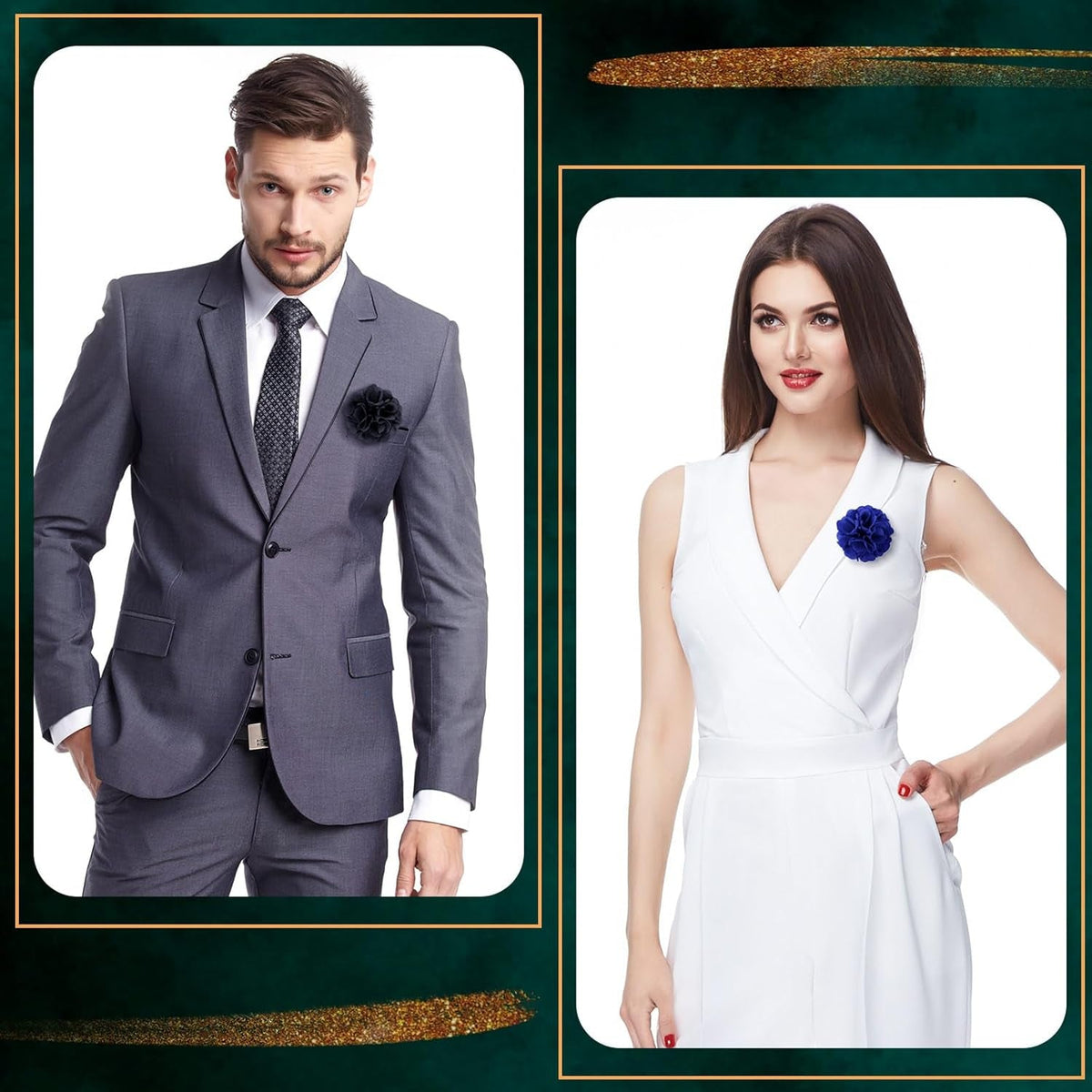 16 Pcs Lapel Flowers for Men Suits Flower Lapel Pins for Men Brooch Pins Handmade Satin Boutonniere