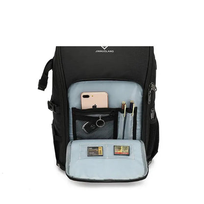 SLR Digital Camera Bag Drone Backpack Multifunctional outdoor waterproof camera bag Foldable carrying tripod suitable for Canon Nikon Fuji SONY/DJI Drones can carry a 17.3-inch laptop as well as come with USB port