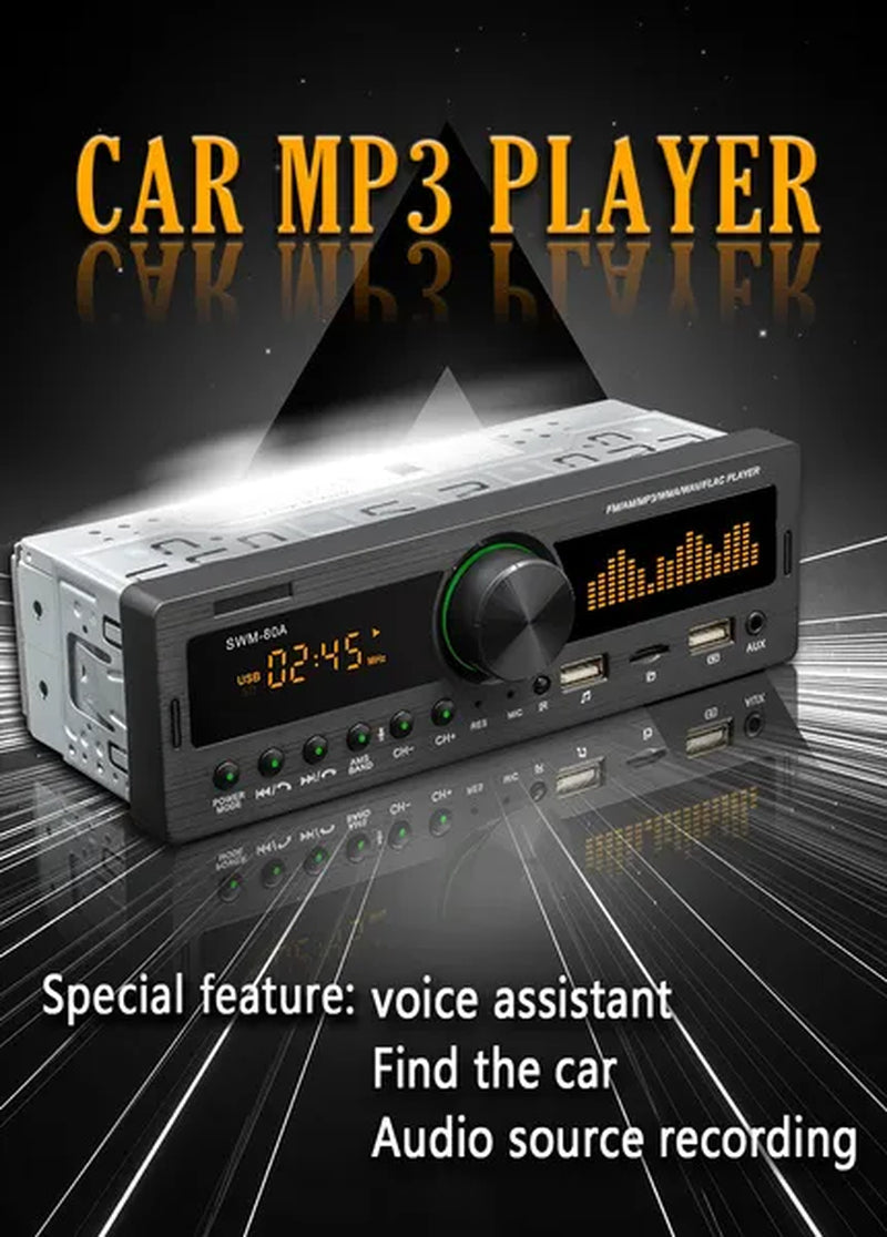 Hikity 1DIN In-Dash Car Radios Stereo Car MP3 Player Autoradio Bluetooth 12V Car Audio Music Support USB/SD/AUX-IN/AM/FM with Remote Control + Locate and Find the Car Function