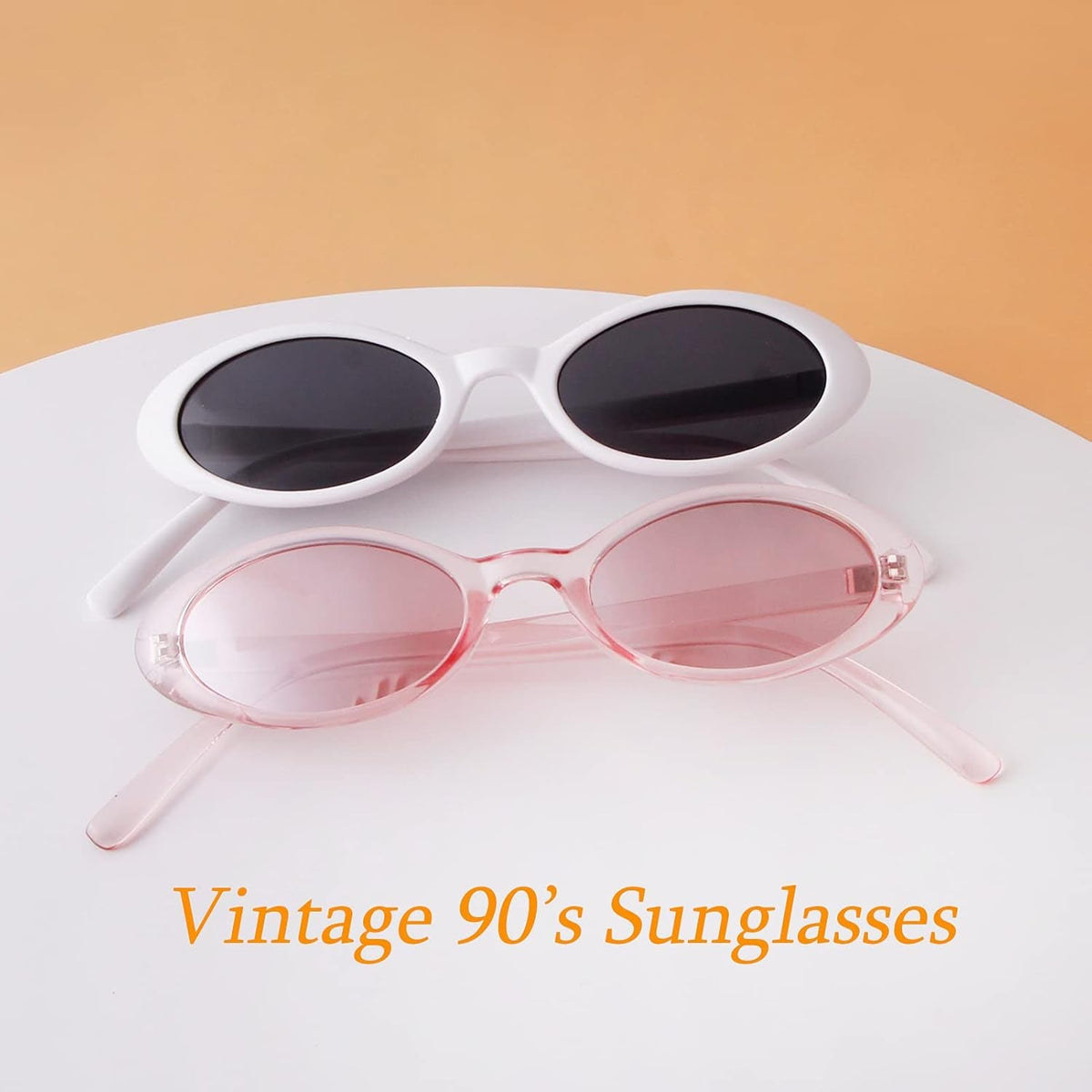 Trendy Oval Sunglasses Women 90’S Vintage Sun Glasses Fashion Tinted Glasses UV400 Protection