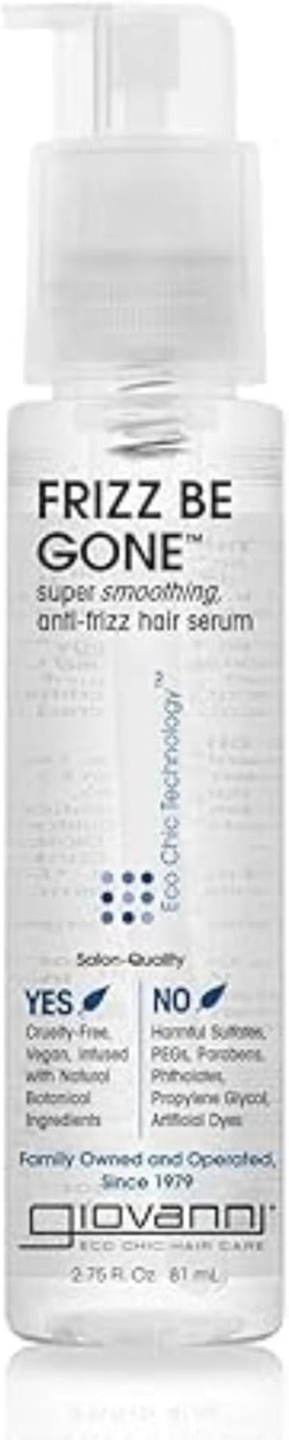 ECO CHIC Frizz Be Gone - Super Smoothing Anti-Frizz Hair Serum, Adds Shine, Seals in Color, Infused with Natural Botanical Ingredients, Salon Quality, No Parabens - 2.75 Oz (1 Pack)