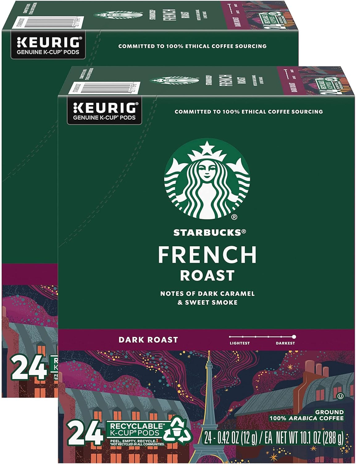 K-Cup Coffee Pods—Medium & Dark Roast Variety Pack for Keurig Brewers—100% Arabica—6 boxes (60 pods total)