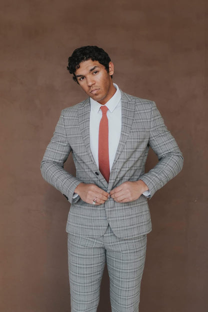 Men'S Skinny Tie, Cotton Wool Linen Necktie, Great for Weddings, Groom, Groomsmen, Missions, Dances, Gifts.