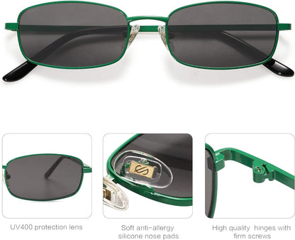 Small Y2k Narrow Rectangle Sunglasses Womens Mens Retro 80s 90s UV400 Sunnies SJ1187