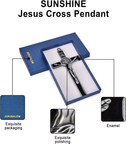 1Pcs Big Enamel Christian Jesus Cross Religious Charm Alloy Crucifix Pendant for DIY Key Chain Necklace Bracelet Jewelry Making Accessaries