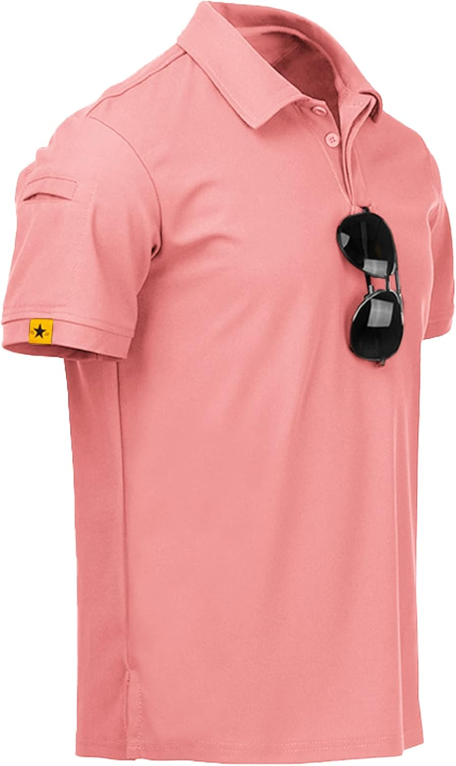 Mens Polo Shirt Short Sleeve Sports Tactical T-Shirt Athletic Golf Polos Daily Casual Stylish Collared Shirts for Men