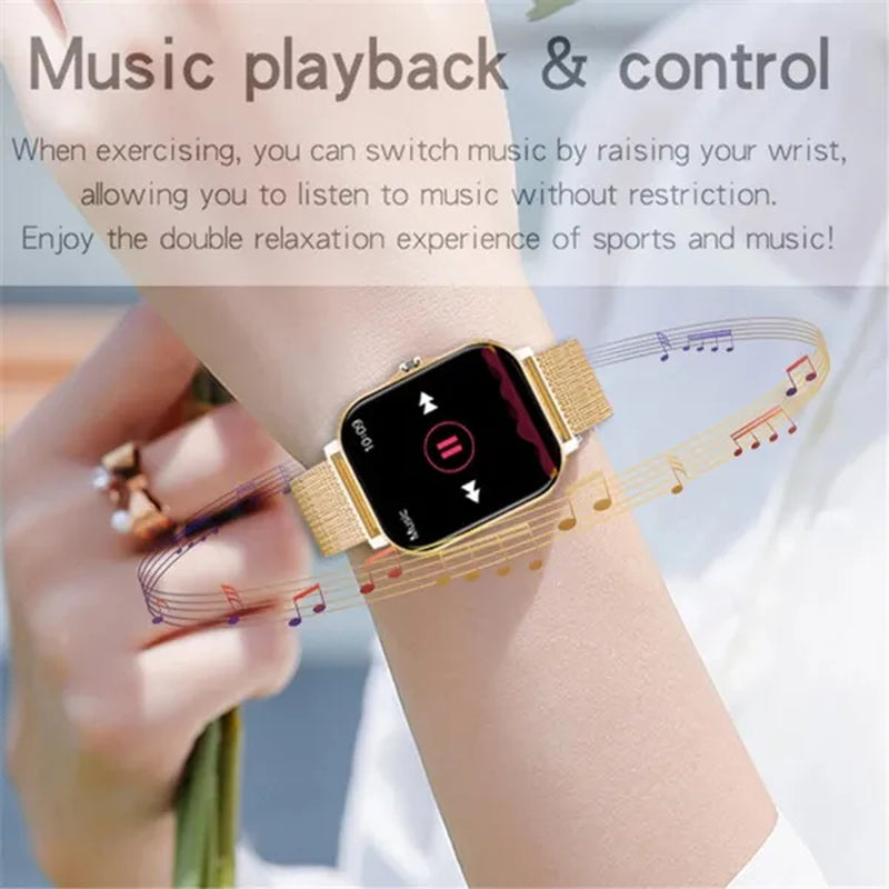 LIGE New Women Smart Watch Men 1.69" Color Screen Full touch Bluetooth Call Smart Bracelet Life Waterproof Fitness Tracker Ladies Health Bracelets Relogio Smartwatch+Gift