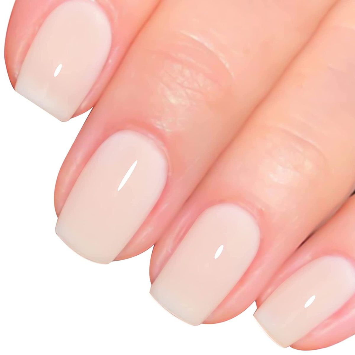 Milky White Gel Nail Polish 15ml Nude Gel Polish Clear Jade White Translucent Soak Off U V Sheer Neutral Gel Nail French Manicure for Nail Art Gel 0.5Oz