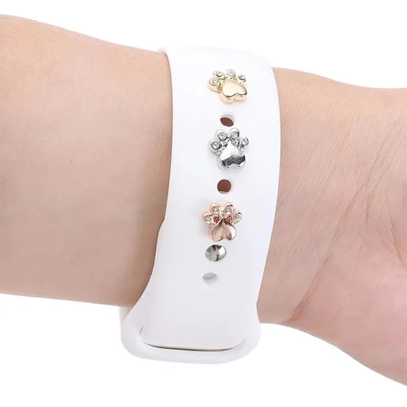 Metal Charms Watch Band Decoration Ring For Apple Diamond Ornament For iwatch Bracelet Silicone Strap Jewelry Accessories