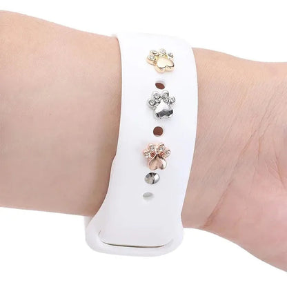 Metal Charms Watch Band Decoration Ring For Apple Diamond Ornament For iwatch Bracelet Silicone Strap Jewelry Accessories